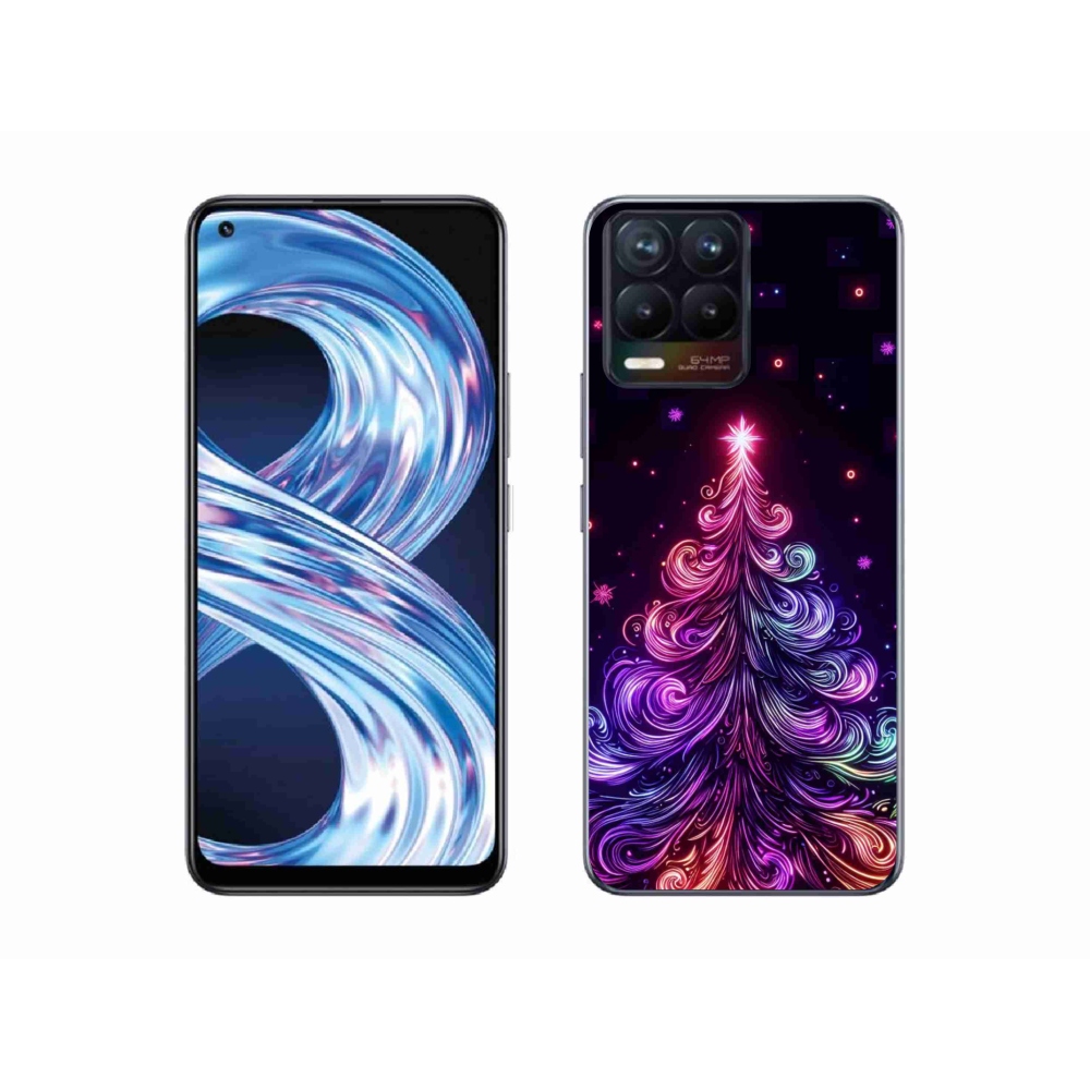 Gélový kryt mmCase na Realme 8 Pro - neónový vianočný stromček 1