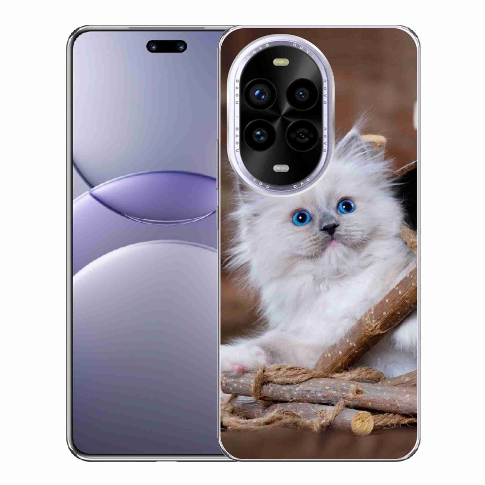Gélový kryt mmCase na Huawei Nova 13 Pro 5G - biele mačiatko