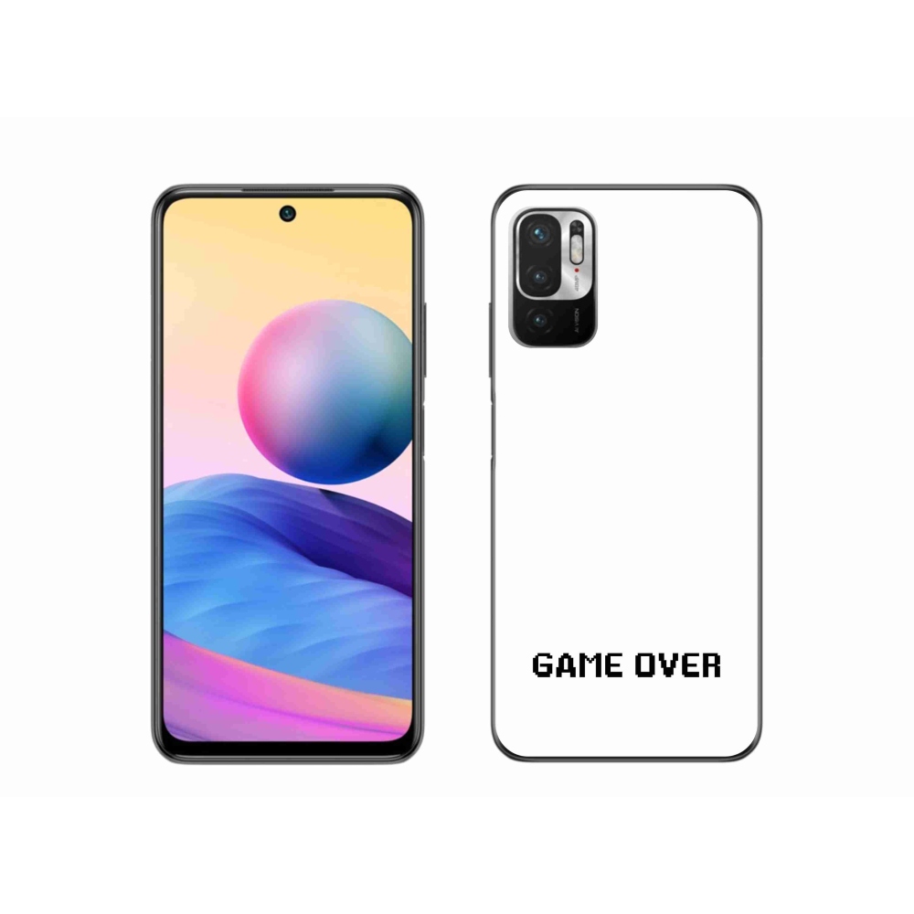 Gélový kryt mmCase na Xiaomi Redmi Note 10 5G - game over biele pozadie