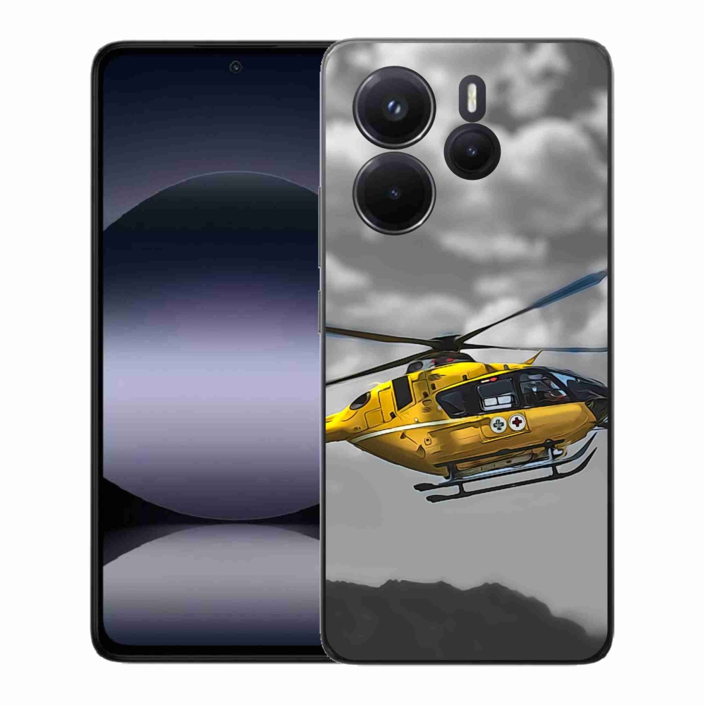 Gélový kryt mmCase na Xiaomi Redmi Note 14 - žltá helikoptéra