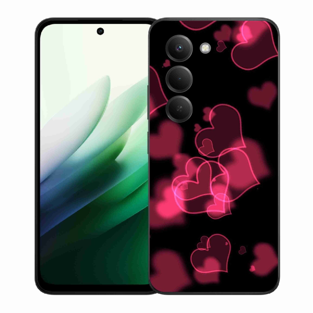 Gélový kryt mmCase na Xiaomi Redmi 15 5G (169mm) - červená srdiečka