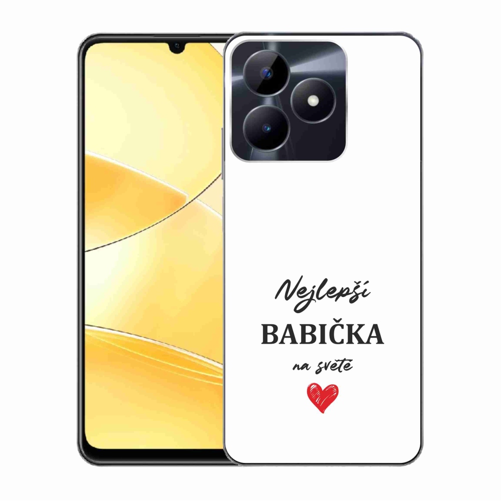 Gélový kryt mmCase na Realme C51/C53 - najlepšia babička 1 biele pozadie