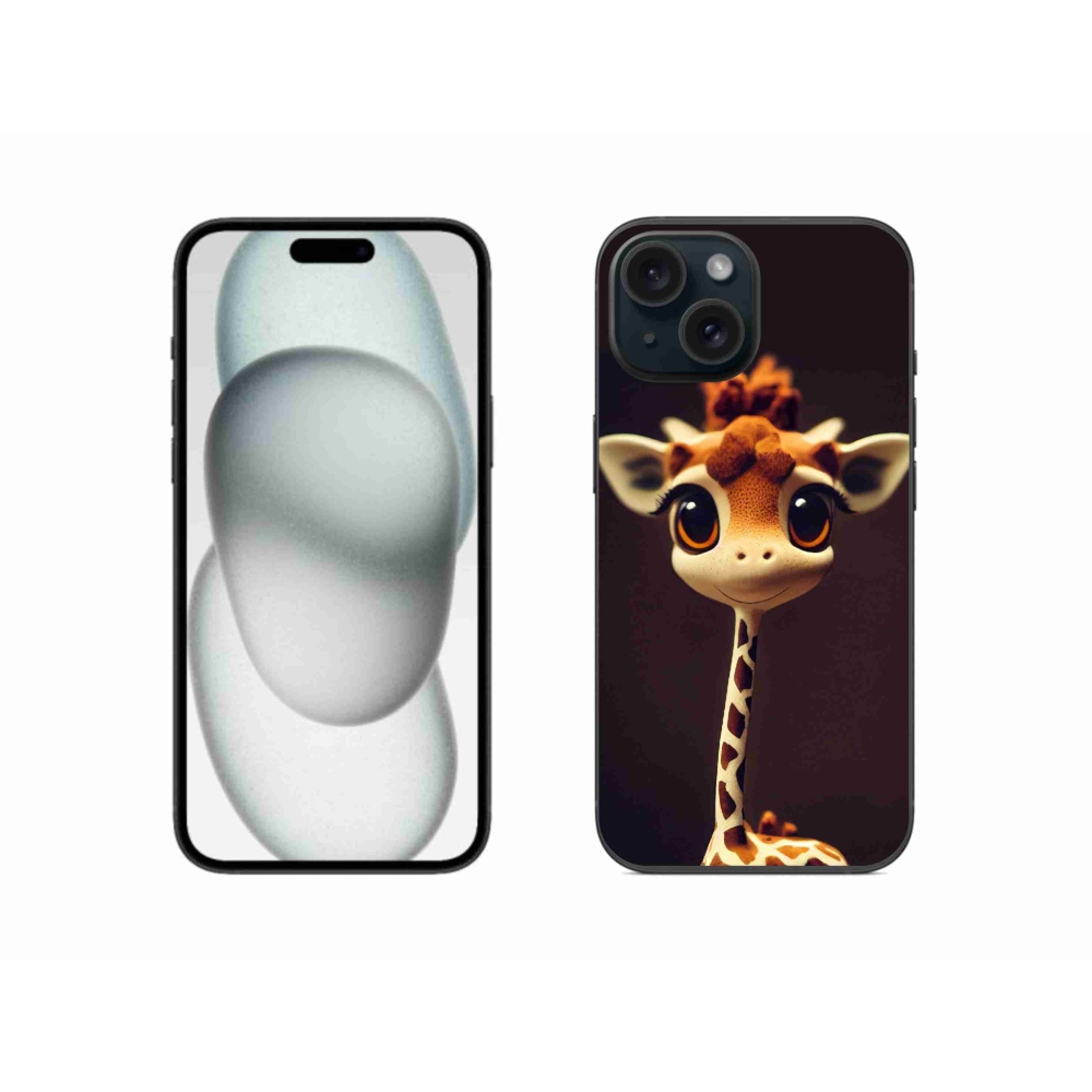 Gélový kryt mmCase na iPhone 15 - malá žirafa