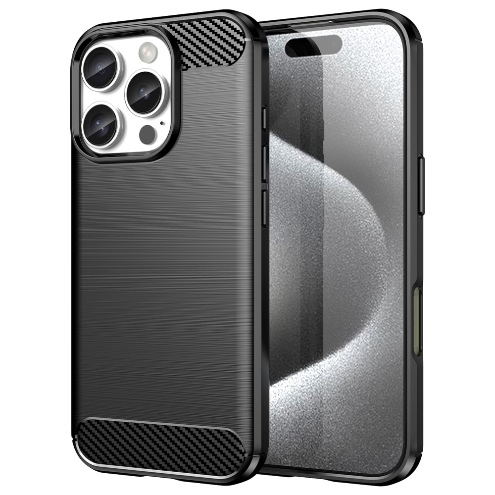 Carbon odolný gélový obal na iPhone 16 Pro - čierny