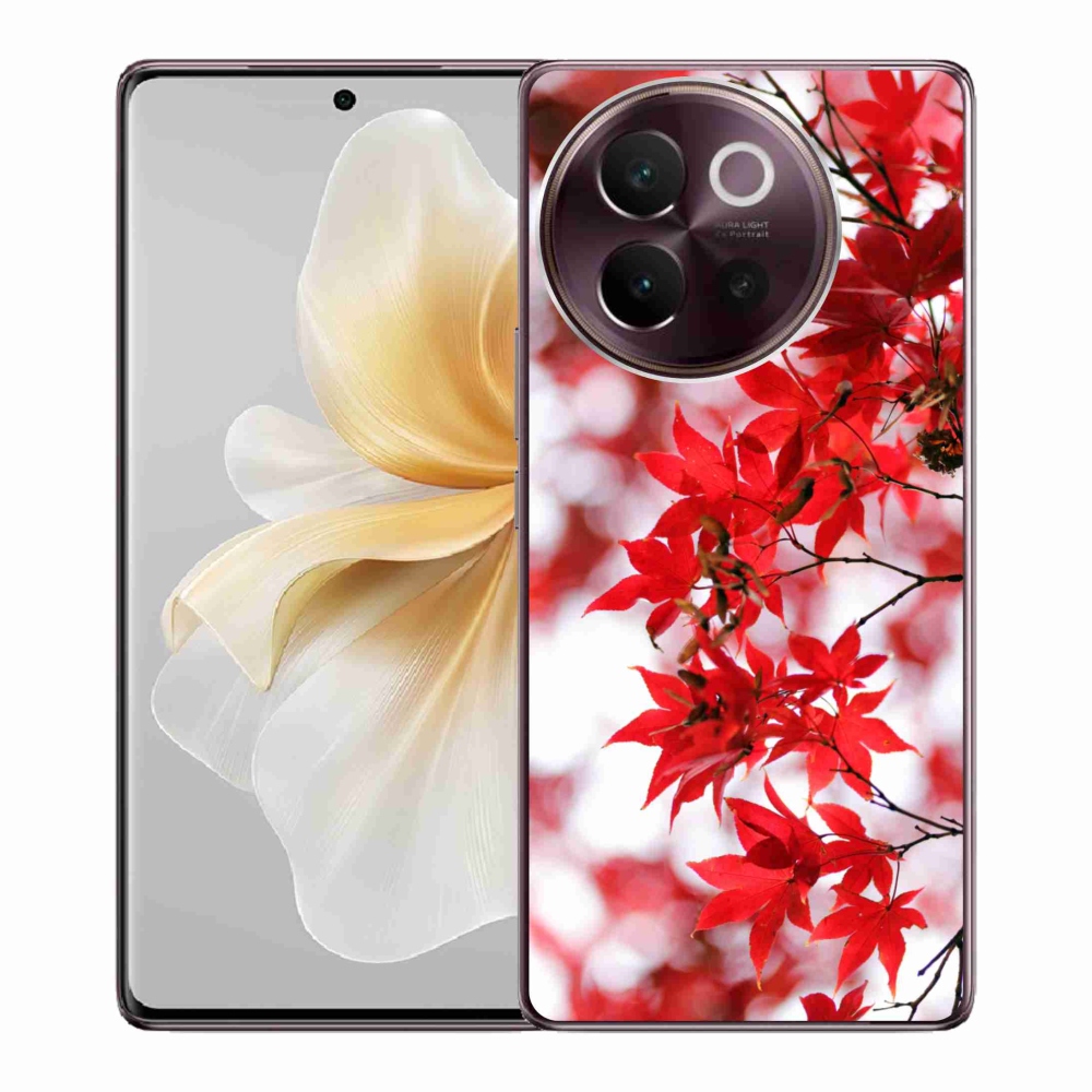 Gélový kryt mmCase na Vivo V40 Lite 5G - červené listy