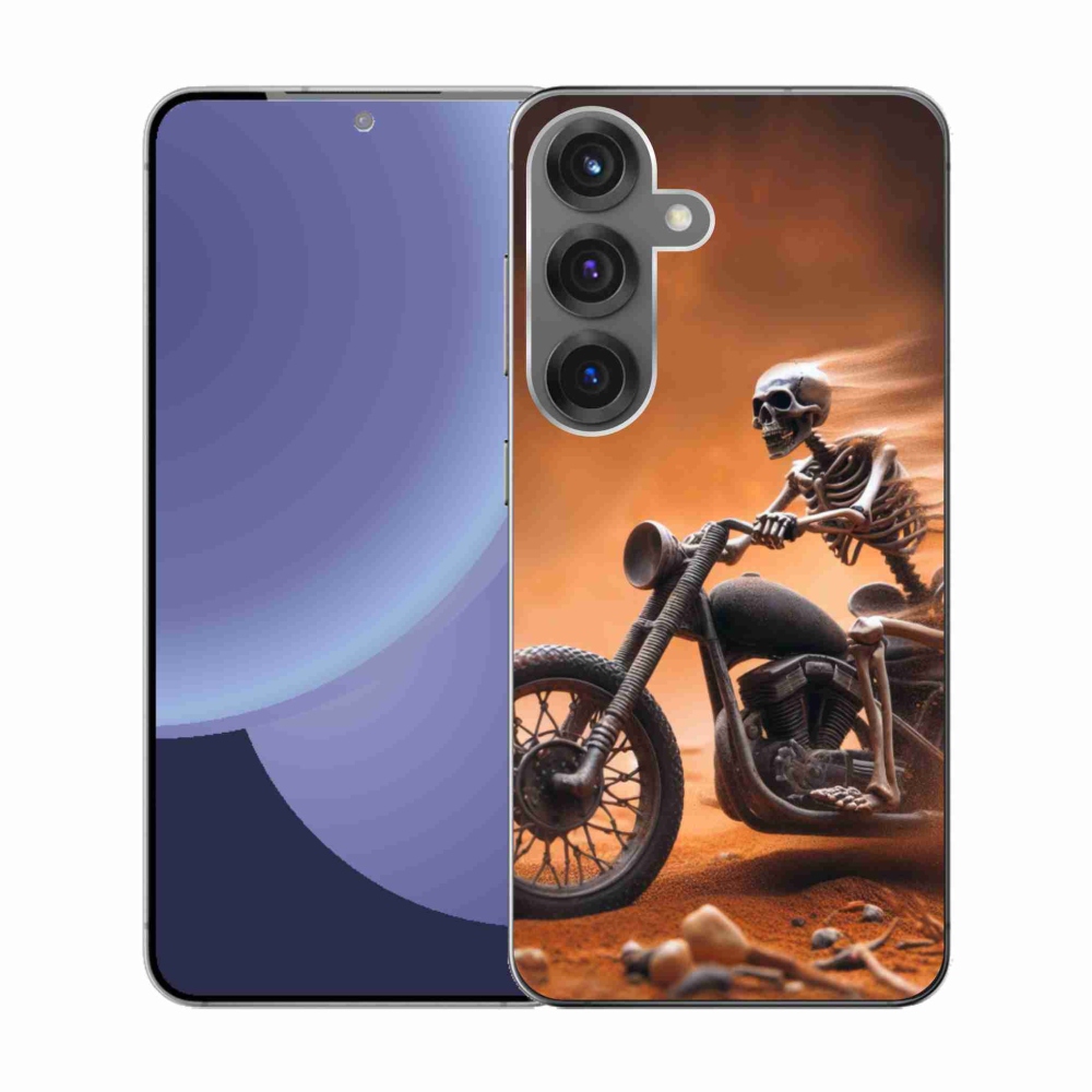 Gélový kryt mmCase na Samsung Galaxy S25 - kostra na motorke
