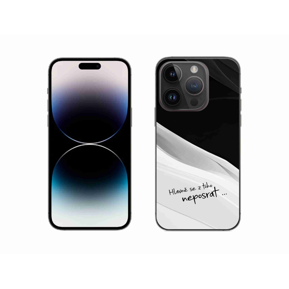 Gélový kryt mmCase na iPhone 14 Pro 6.1 - vtipný text 13 bieločierne pozadie