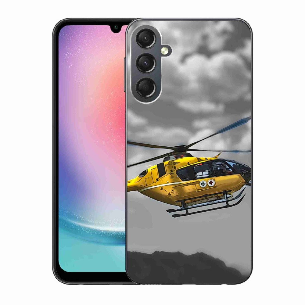 Gélový kryt mmCase na Samsung Galaxy A24 - žltá helikoptéra