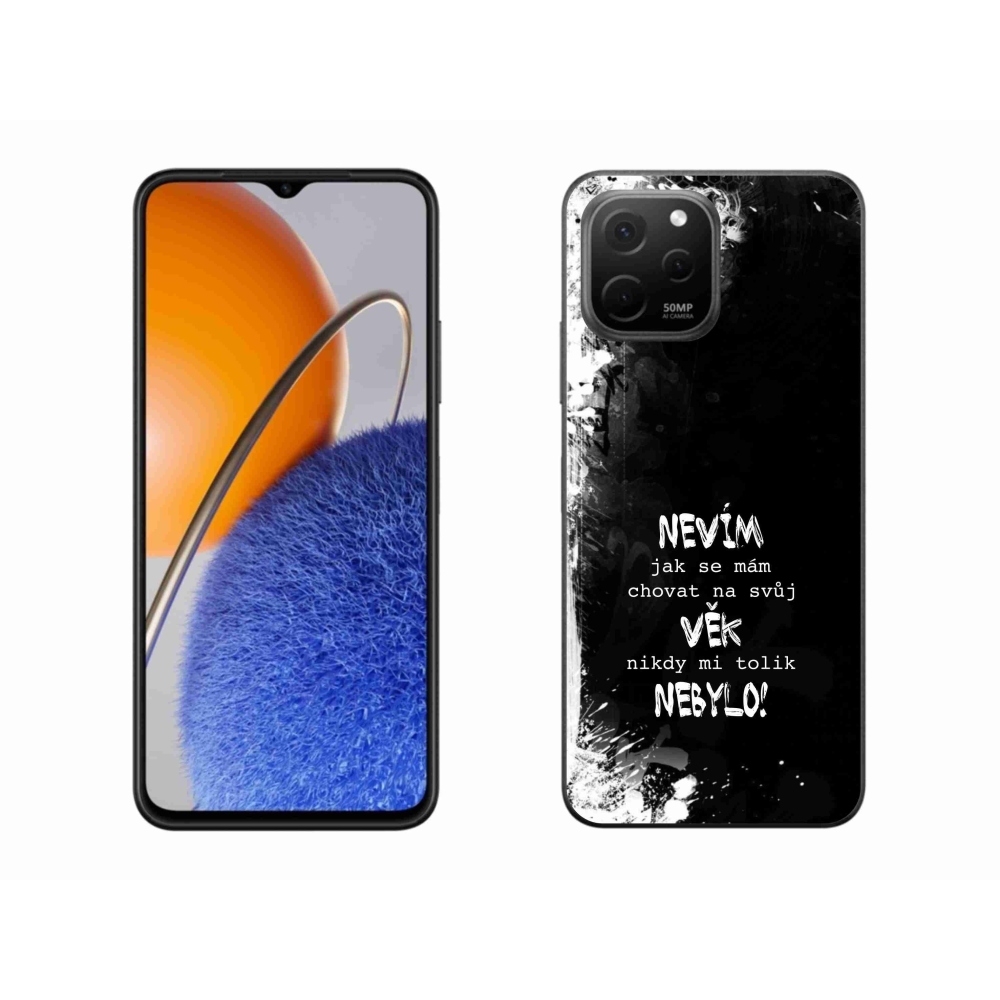 Gélový kryt mmCase na Huawei Nova Y61 - vtipný text 14 čierne pozadie