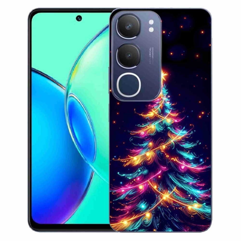 Gélový kryt mmCase na Vivo Y19s - neónový vianočný stromček