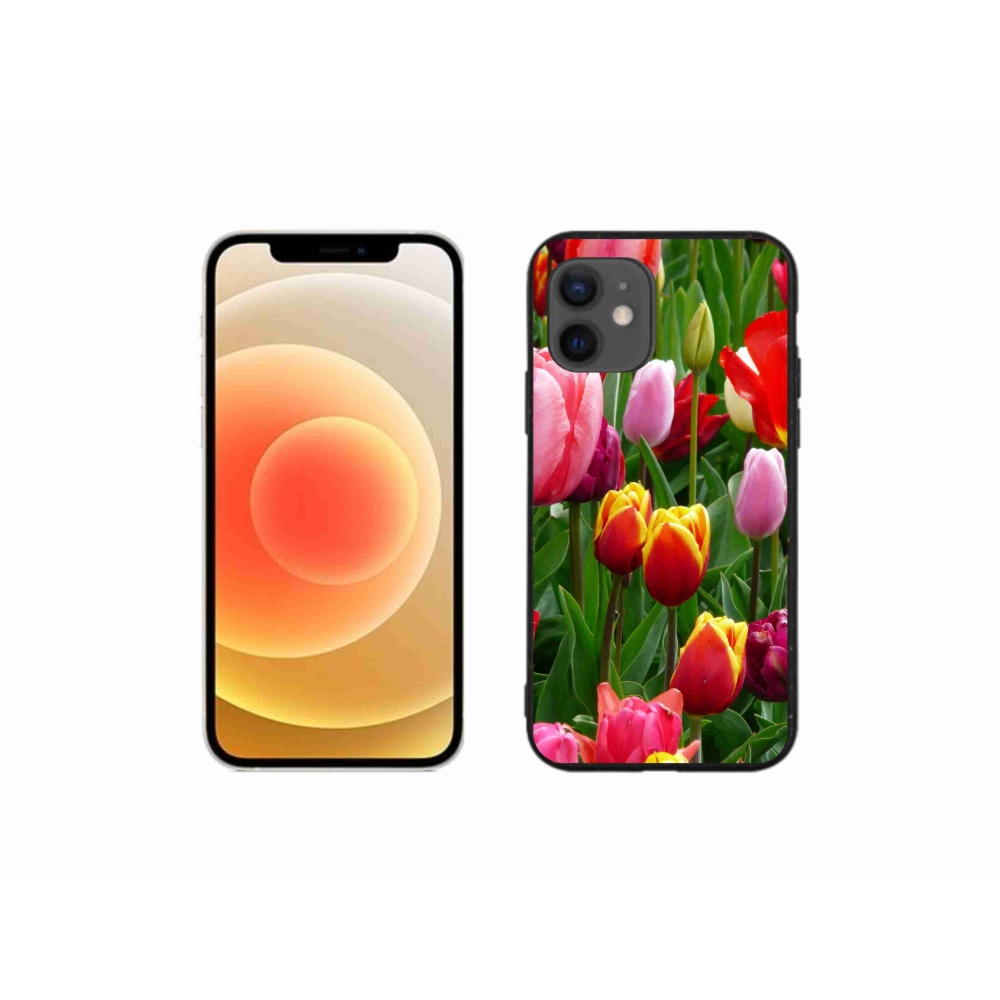 Gélový kryt mmCase na iPhone 12 mini - tulipány