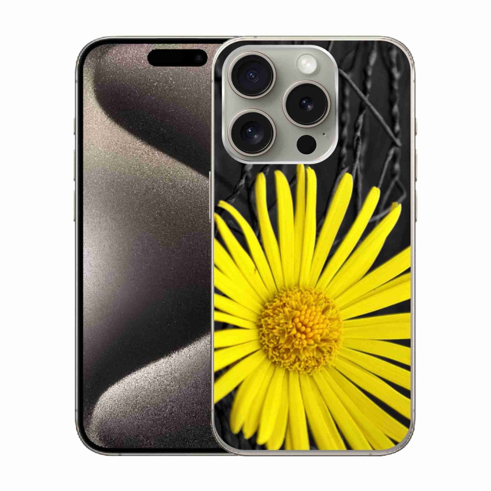 Gélový kryt mmCase na iPhone 15 Pro - žltý kvet