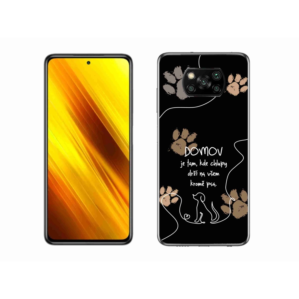 Gélový kryt mmCase na Xiaomi Poco X3 Pro - psí motív čierne pozadie
