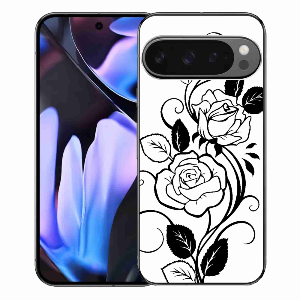 Gélový kryt mmCase na Google Pixel 9 Pro XL - čiernobiela ruža