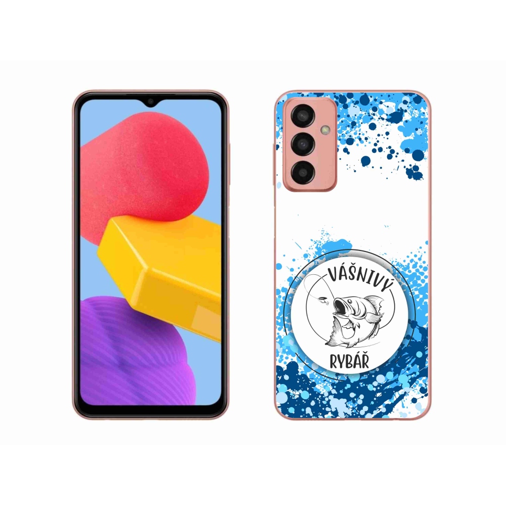 Gélový kryt mmCase na Samsung Galaxy M13 - vášnivý rybár biele pozadie