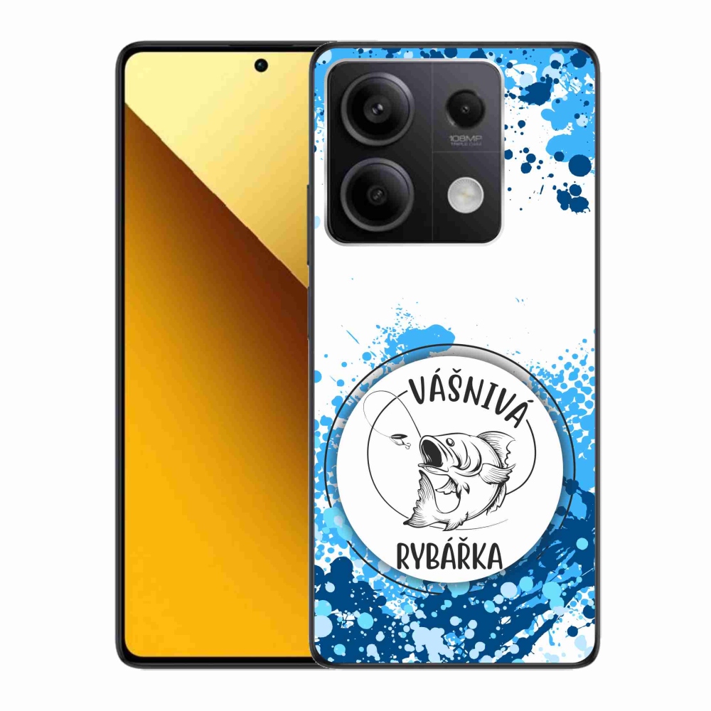 Gélový kryt mmCase na Xiaomi Redmi Note 13 5G - vášnivá rybárka biele pozadie