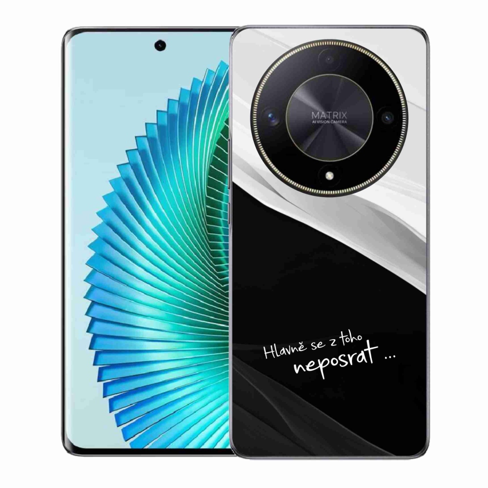 Gélový kryt mmCase na Honor Magic 6 Lite 5G - vtipný text 13 čiernobiele pozadie