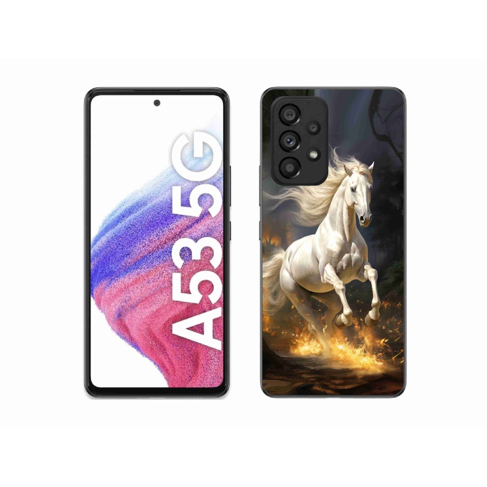 Gélový kryt mmCase na Samsung Galaxy A53 5G - biely kôň 2