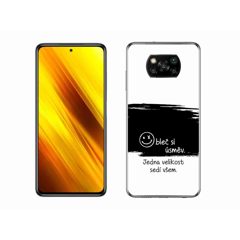 Gélový kryt mmCase na Xiaomi Poco X3 Pro - vtipný text 8 čiernobiele pozadie