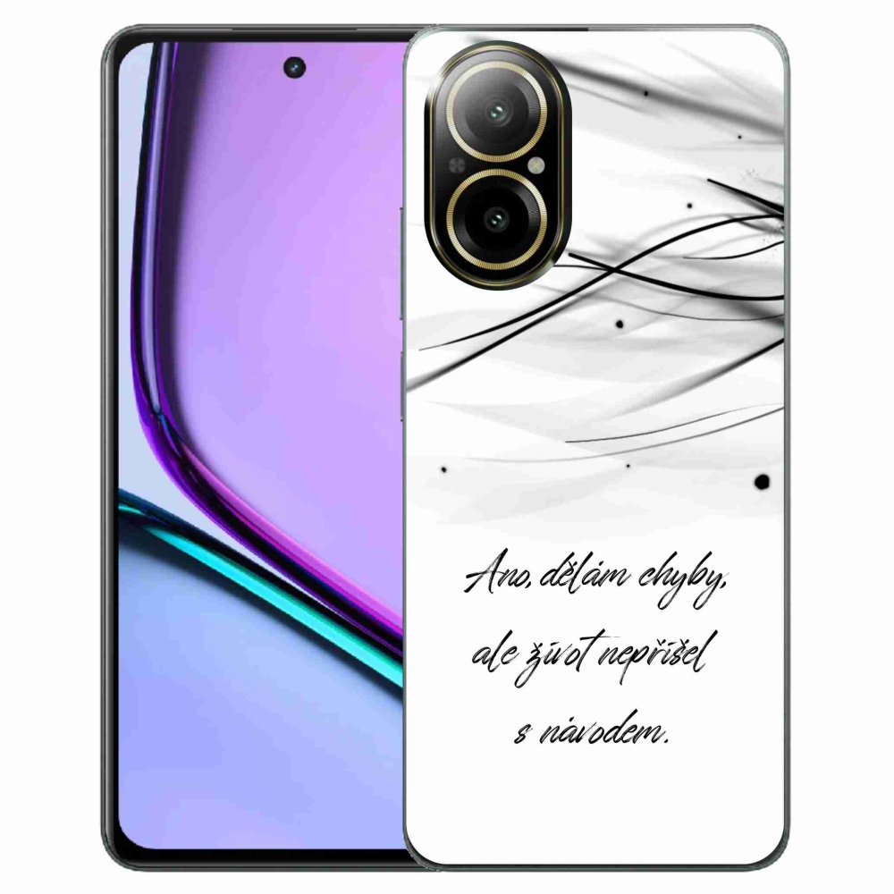 Gélový kryt mmCase na Realme C67 - citát biele pozadie