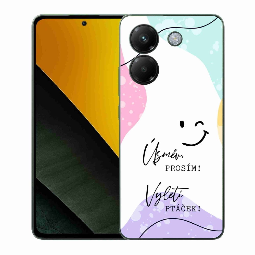 Gélový kryt mmCase na Xiaomi Poco M7 Pro 5G - vtipný text 4 biele pozadie