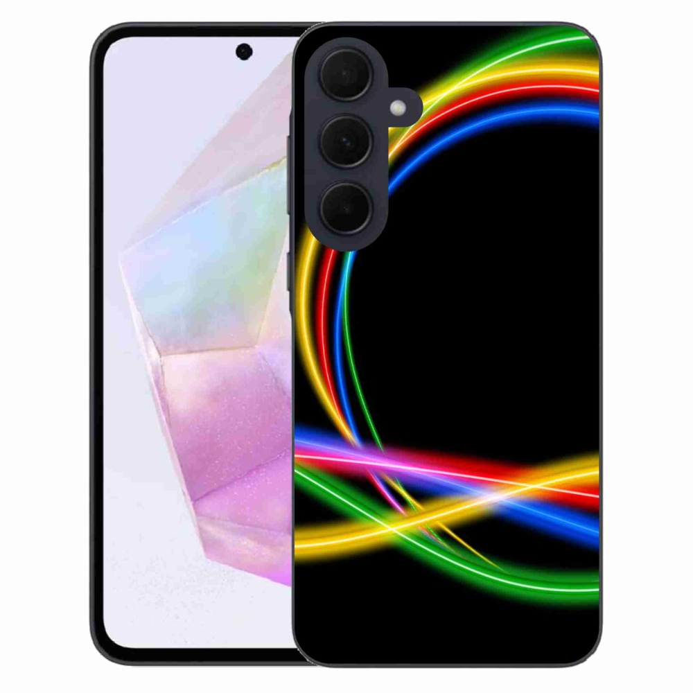Gélový obal mmCase na Samsung Galaxy A35 5G - neónové kruhy