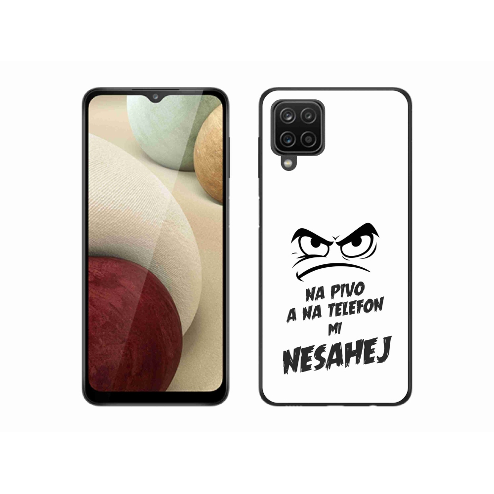 Gélový kryt mmCase na Samsung Galaxy A12 - pivný motív 2 biele pozadie