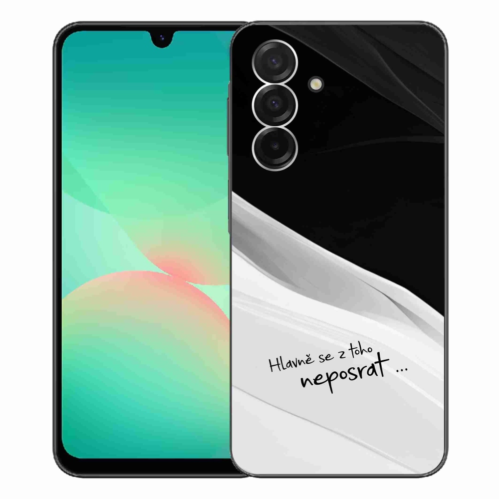 Gélový kryt mmCase na Samsung Galaxy A26 5G - vtipný text 13 bieločierne pozadie