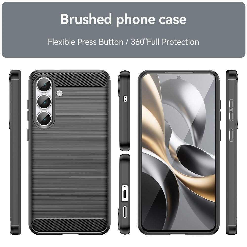 Carbon odolný gélový obal na Samsung Galaxy S25 FE - čierny