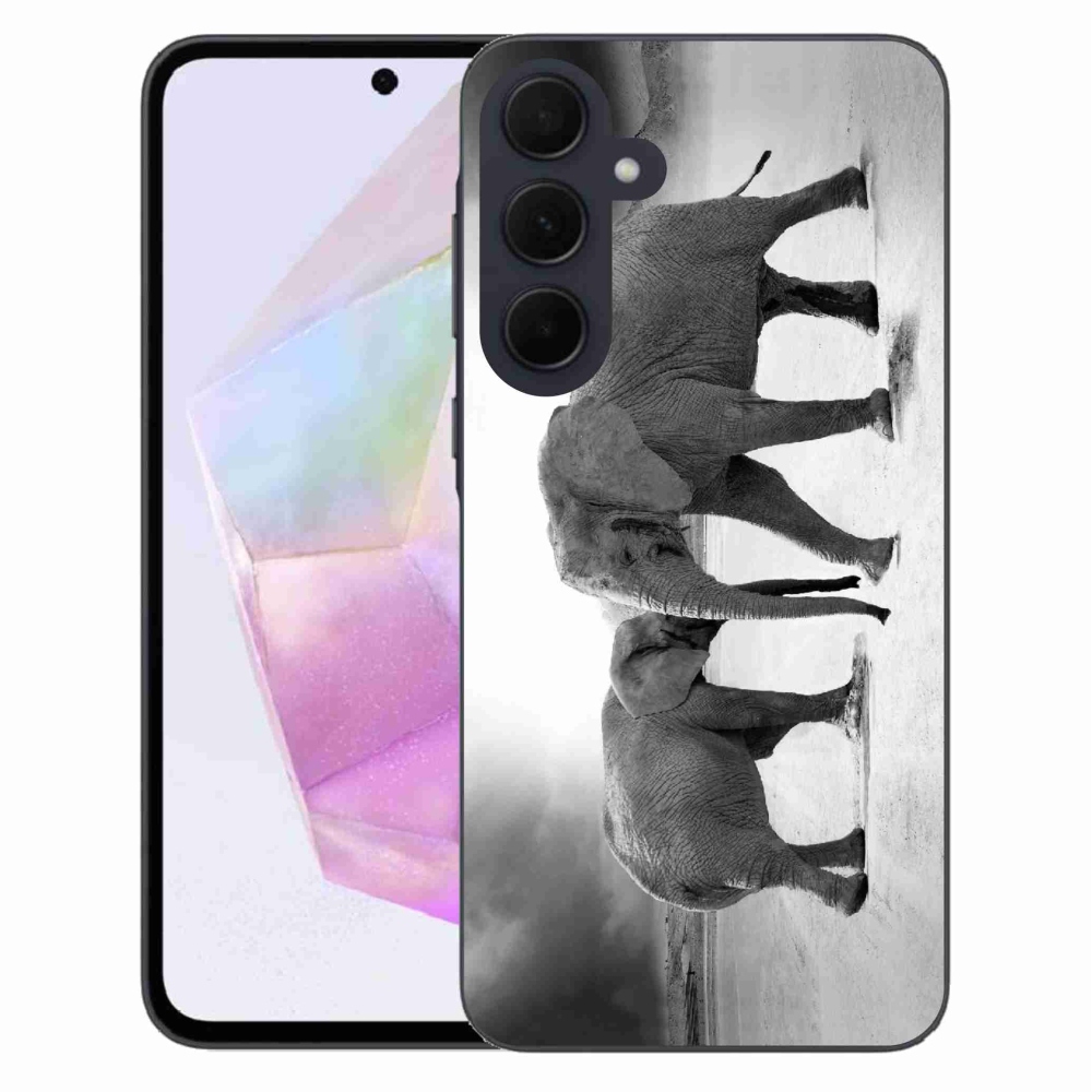 Gélový kryt mmCase na Samsung Galaxy A35 5G - čiernobieli slony