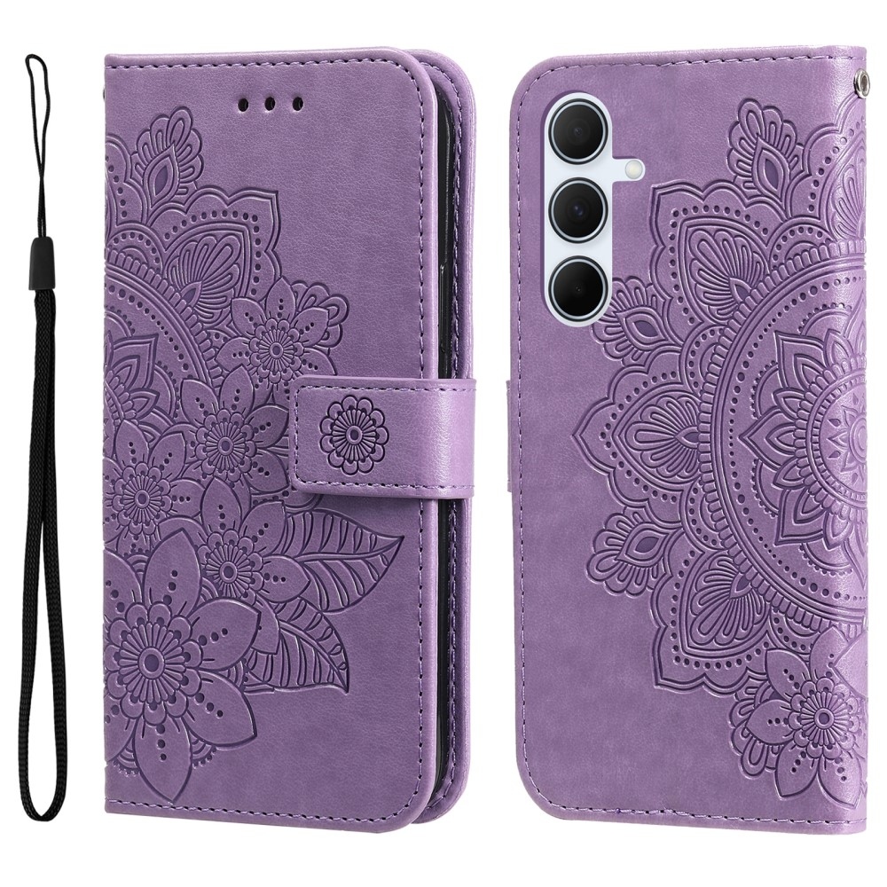 Mandala knižkové púzdro na Samsung Galaxy A36 5G/A56 5G - fialové