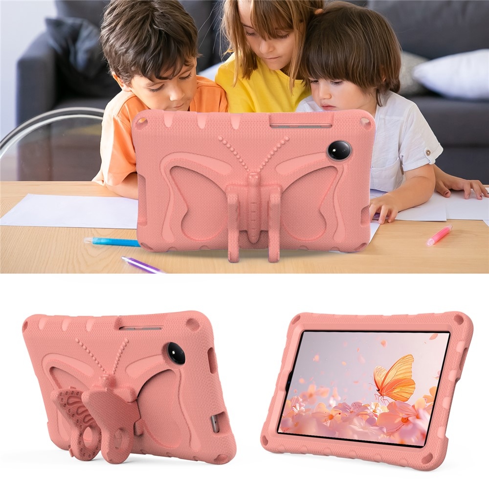 Kids Butterfly EVA odolné púzdro s popruhom na tablet Xiaomi Redmi Pad SE 8.7 - ružové