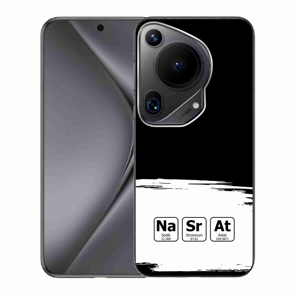 Gélový kryt mmCase na Huawei Pura 70 Ultra - chemické prvky bieločierne pozadie