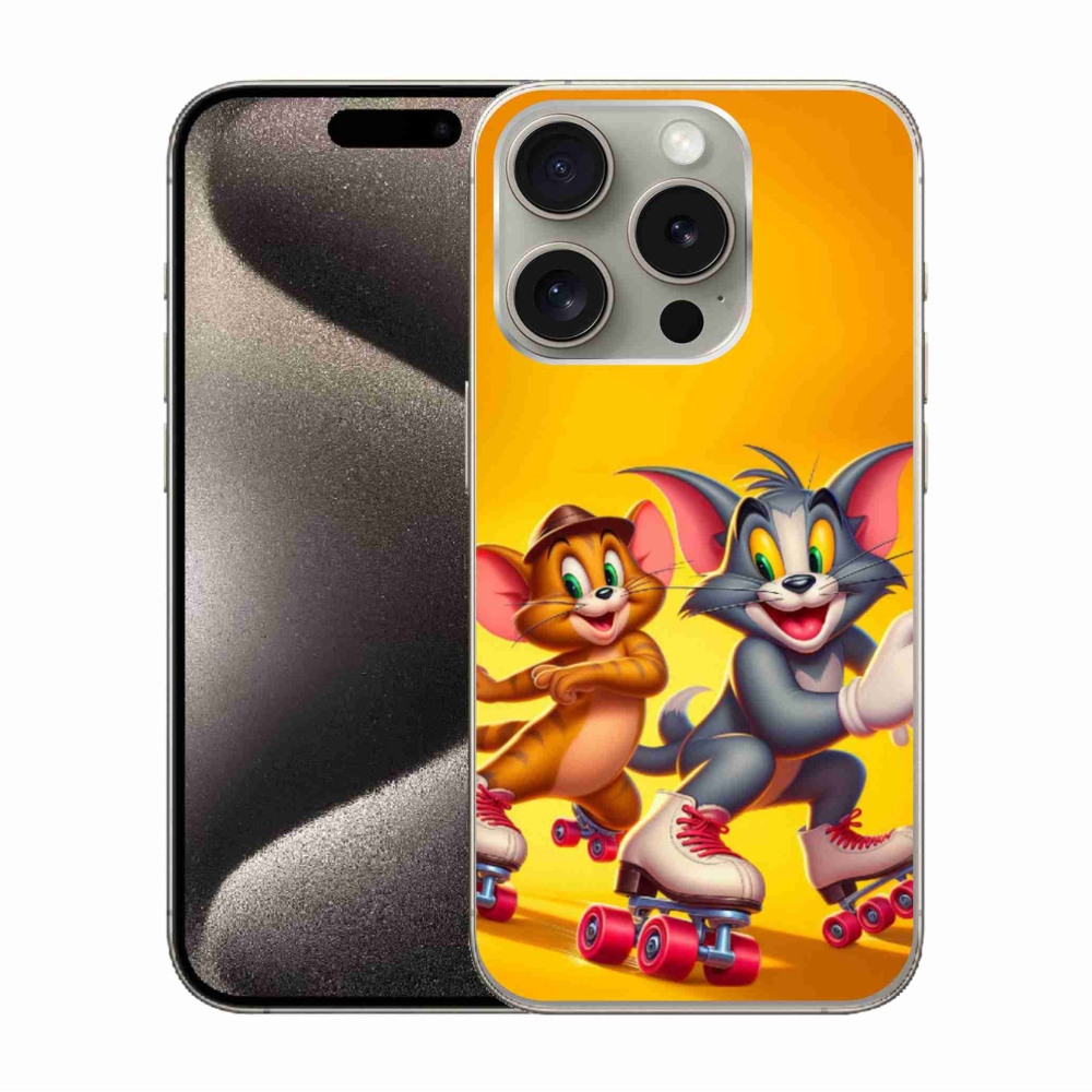 Gélový kryt mmCase na iPhone 15 Pro - tom a jerry