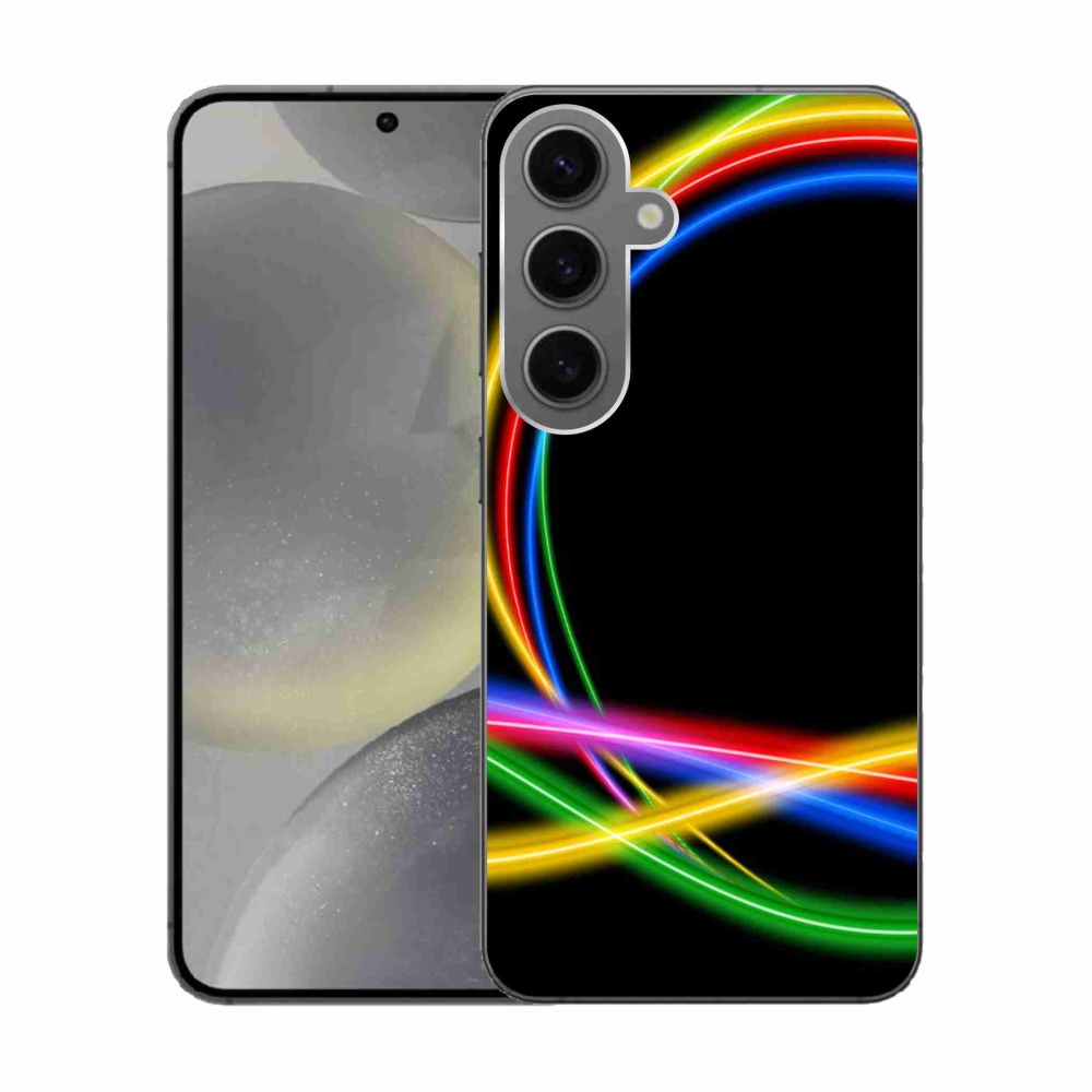 Gélový obal mmCase na Samsung Galaxy S24 - neónové kruhy