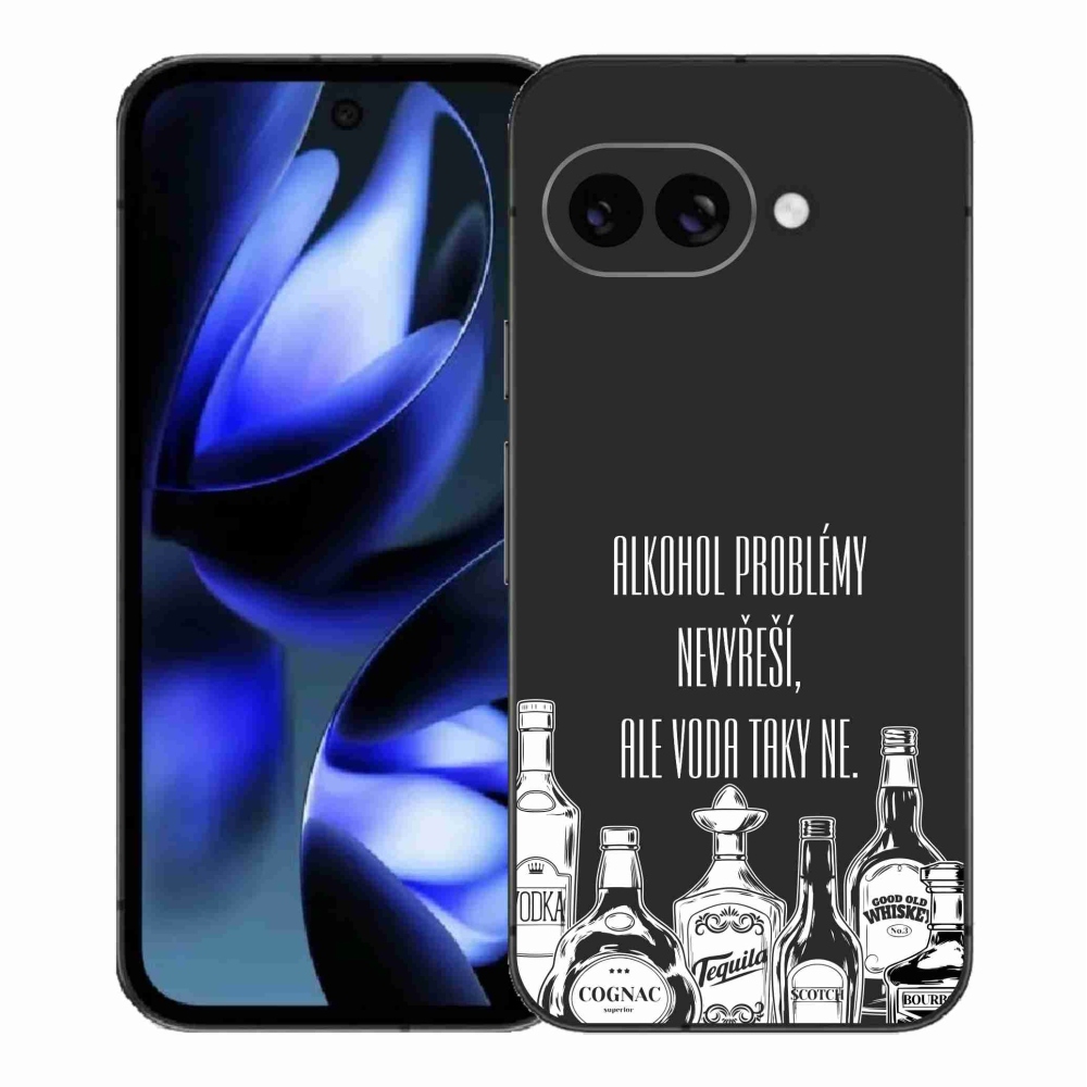 Gélový kryt mmCase na Google Pixel 9a - vtipný text čierne pozadie