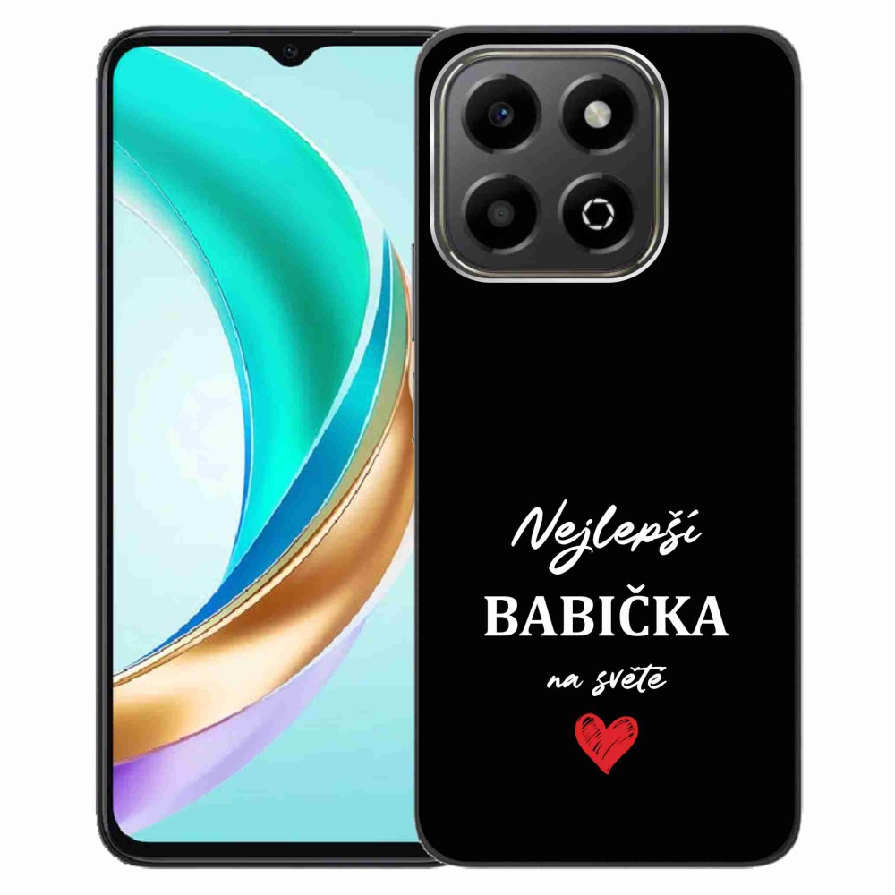 Gélový kryt mmCase na Honor X6b - najlepšia babička 1 čierne pozadie