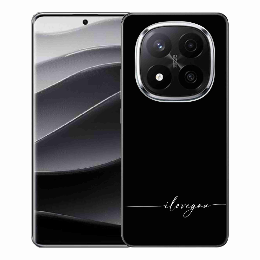 Gélový kryt mmCase na Xiaomi Redmi Note 14 Pro+ 5G - I love you čierne pozadie