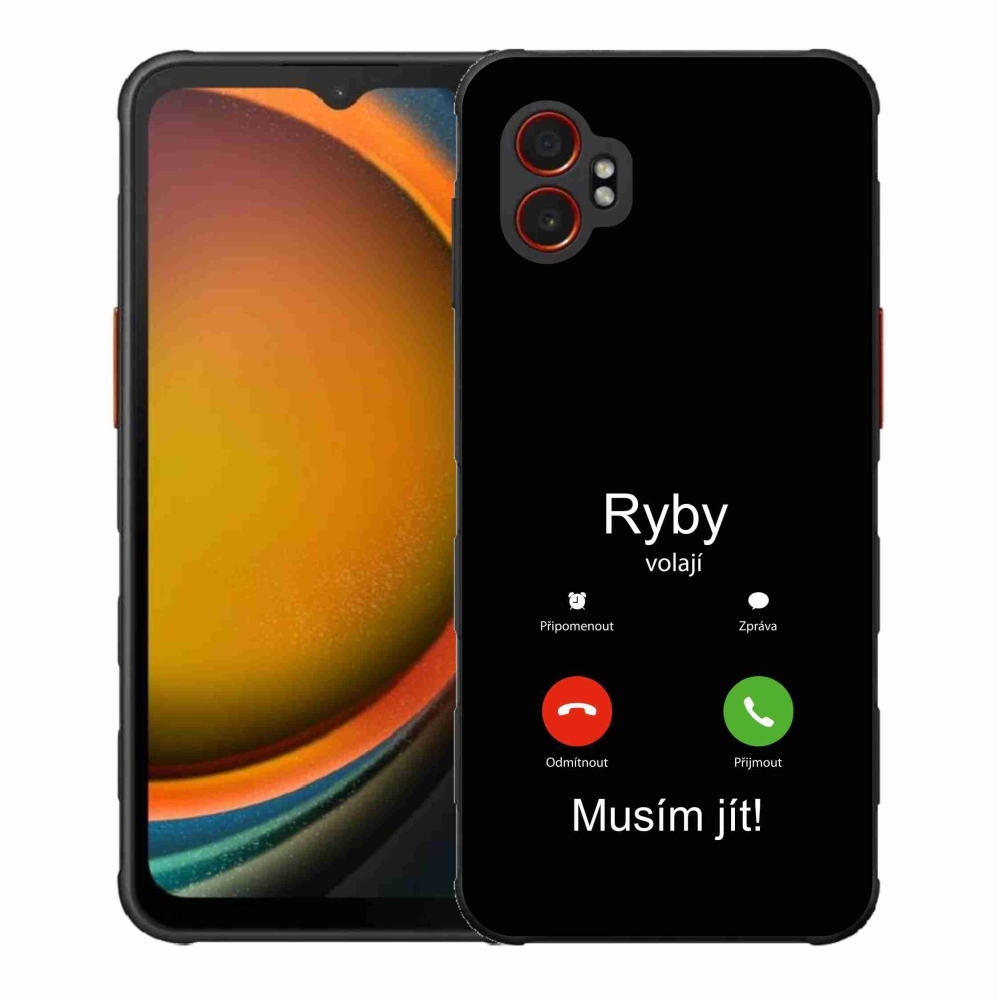 Gélový kryt mmCase na Samsung Galaxy Xcover 7 Pro - ryby volajú čierne pozadie