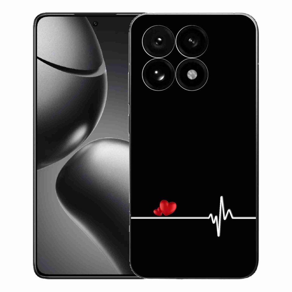 Gélový kryt mmCase na Xiaomi 15T - srdce a tep čierne pozadie