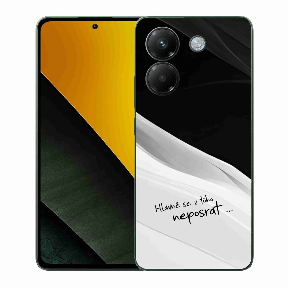 Gélový kryt mmCase na Xiaomi Poco M7 Pro 5G - vtipný text 13 bieločierne pozadie