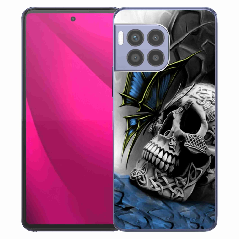 Gélový kryt mmCase na T-Mobile T Phone 2 Pro - motýľ a lebka