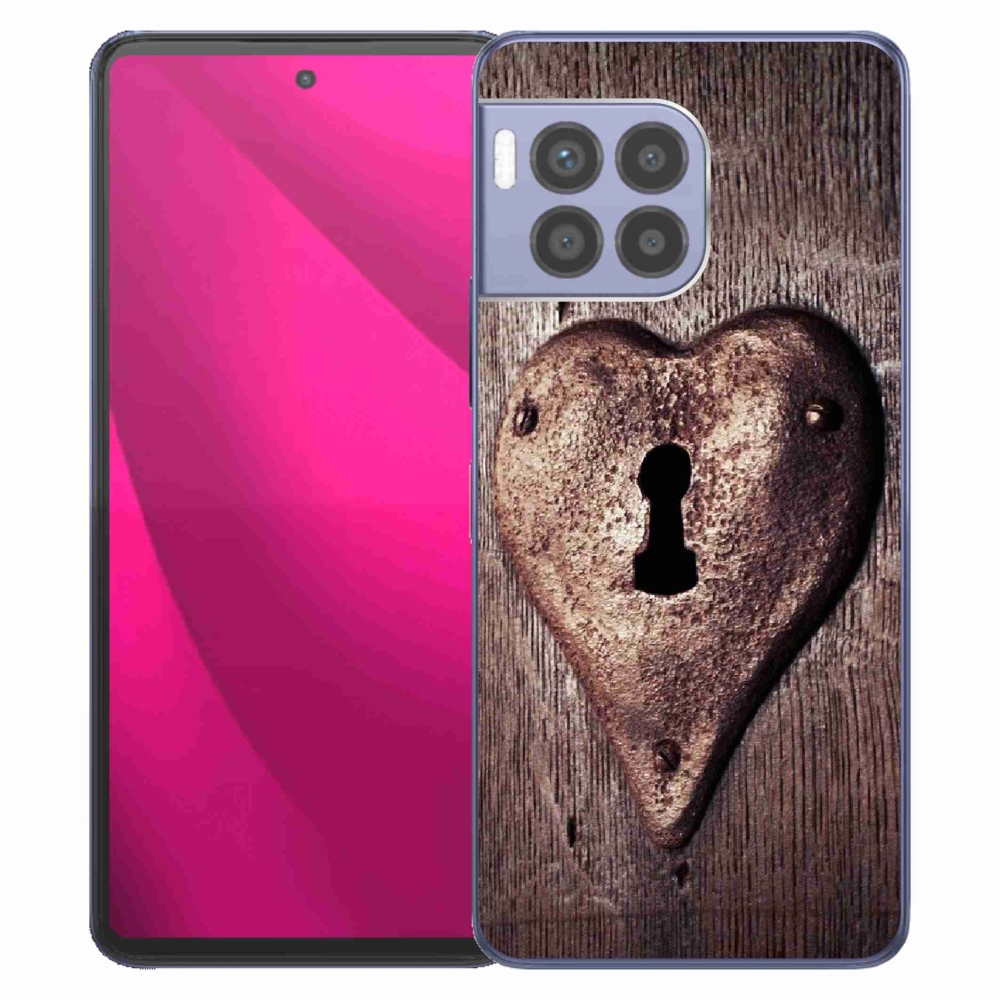 Gélový kryt mmCase na T-Mobile T Phone 2 Pro - zámok v tvare srdca