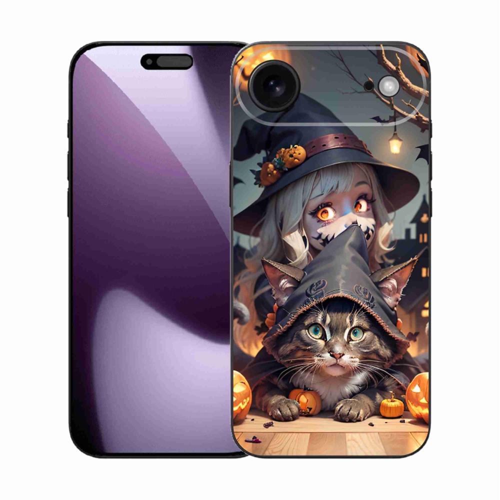 Gélový kryt mmCase na iPhone 17 Air - čarodejnica s mačkou