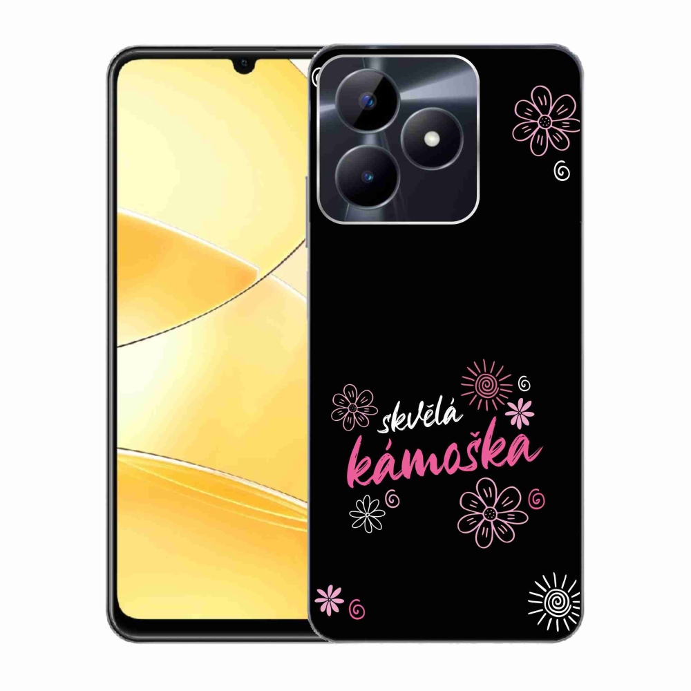 Gélový kryt mmCase na Realme C51/C53 - skvelá kamoška čierne pozadie