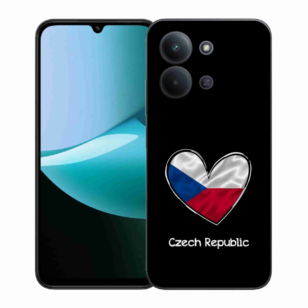 Gélový kryt mmCase na Xiaomi Redmi 15C 4G (171mm)/Poco C85 4G (171mm) - vlajka srdca čierne pozadie