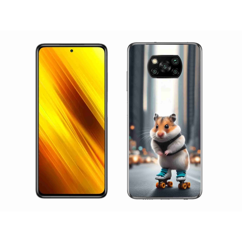 Gélový kryt mmCase na Xiaomi Poco X3 - škrečok na korčuliach