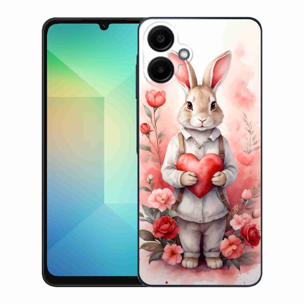 Gélový kryt mmCase na Samsung Galaxy A06 4G - zajac so srdiečkom