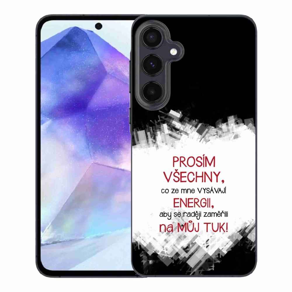 Gélový kryt mmCase na Samsung Galaxy A55 5G - vtipný text 1 červený