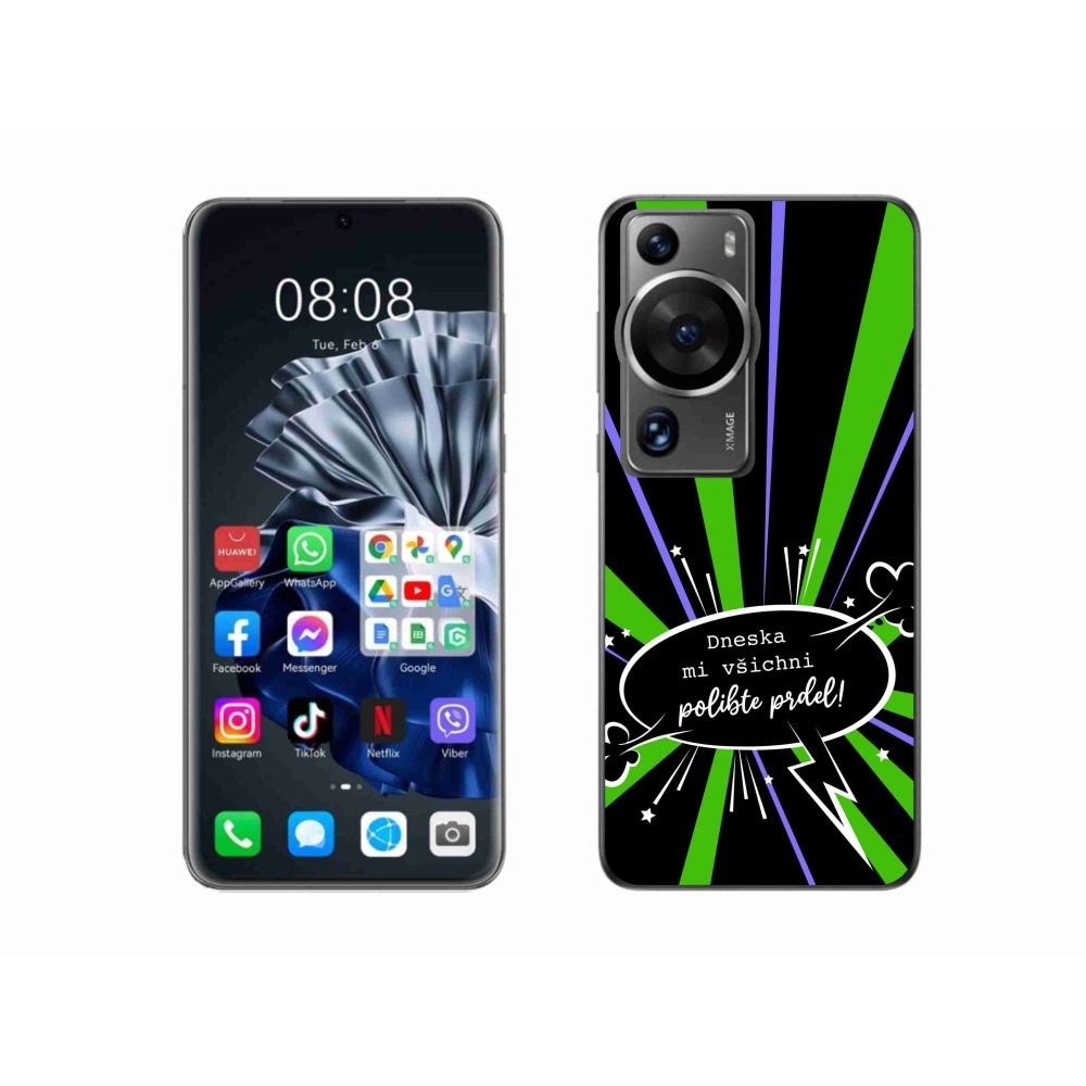 Gélový kryt mmCase na Huawei P60 Pro - vtipný text 15 čierne pozadie